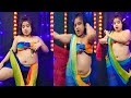Just Firing Desi Style Rainbow Chiffon Saree With No Blouse Back Pose And Navel Fashion Video ️ �