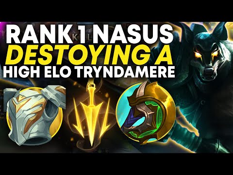 Rank 1 Nasus Destroying High Elo Tryndamere Toplane Season 12 Stomp | Carnarius | League of Legends