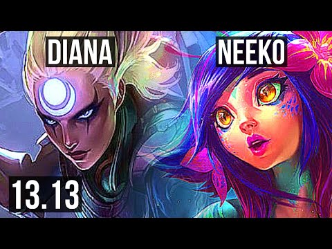 DIANA vs NEEKO (MID) | 4/0/6, 1.5M mastery, 800+ games | KR Grandmaster | 13.13