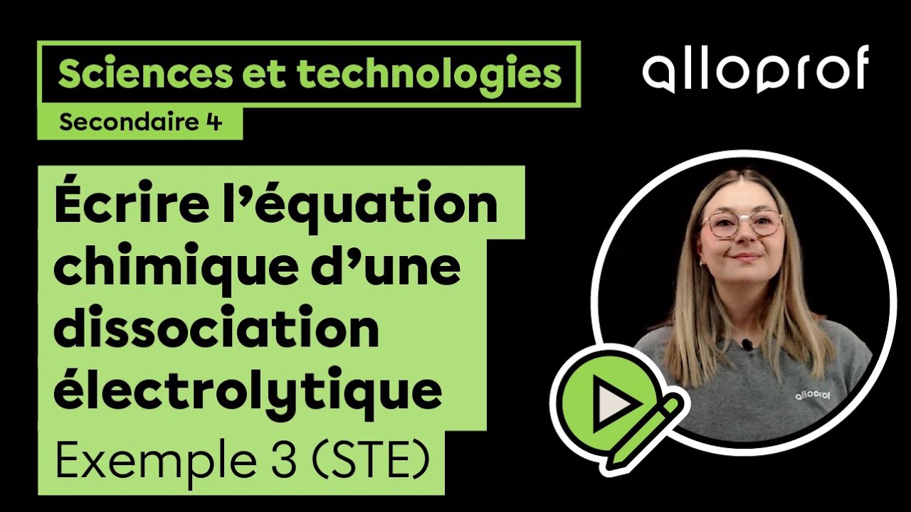 Écrire l’équation chimique d’une dissociation électrolytique - Exemple 3