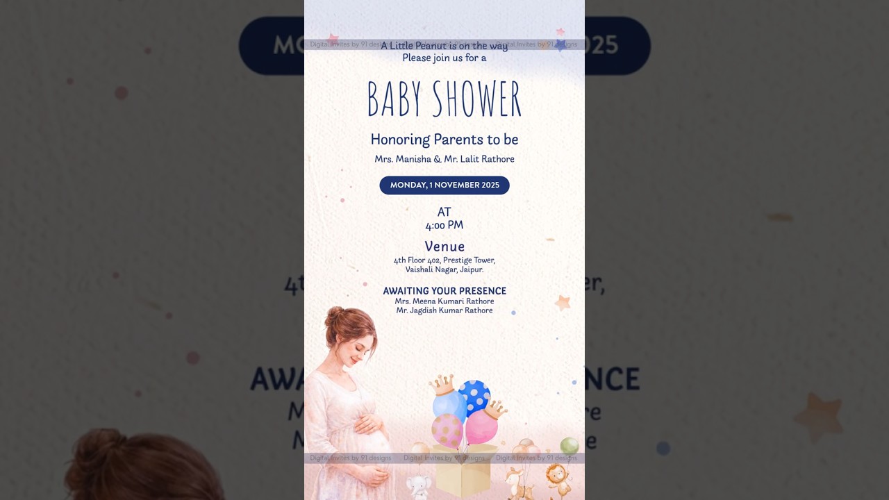 Pastel Floral Baby Shower Invitation
