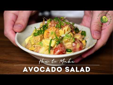 Japanese Avocado Salad Recipe With Wasabi Mayo & Salmon