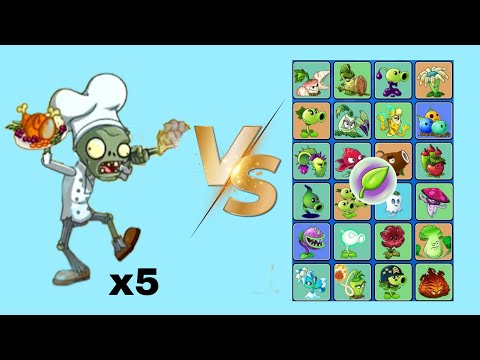 jester zombie vs all plants PVZ2 plants vs zombie 2 all plants max level