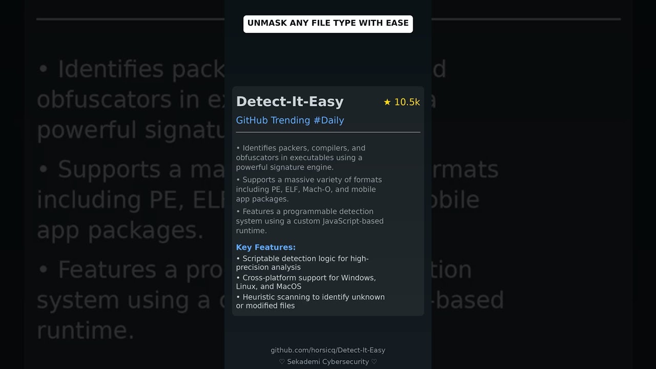 GitHub Trending Repositories: horsicq/Detect-It-Easy 🇬🇧
