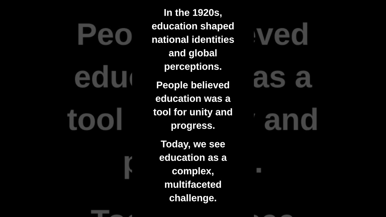 In the 1920s, education shaped national identities and global perceptions.