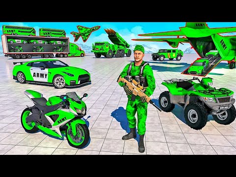 Army Vehicle Transport 3D: Transport Army Jeep Med Truck to The Helicopter | Android iOS Gameplay
