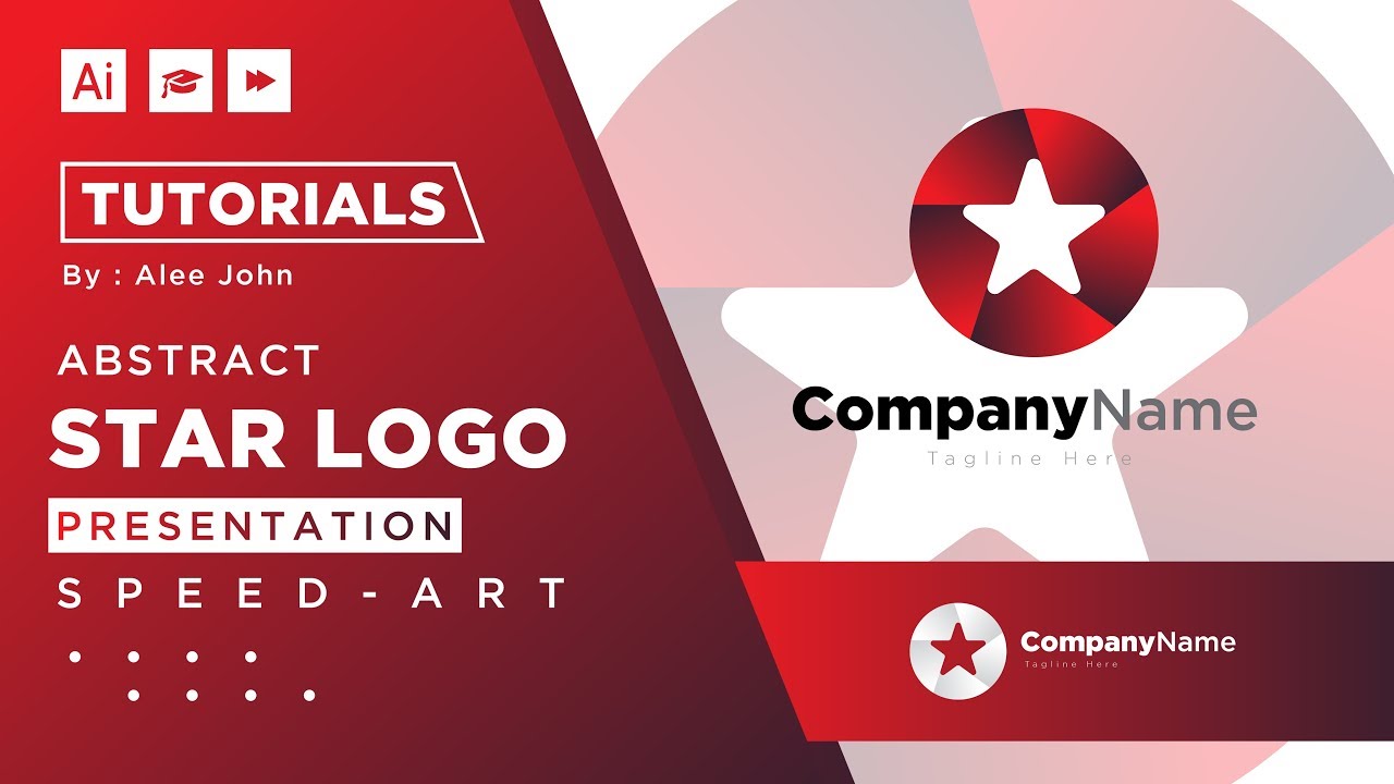 Abstract Star Logo Design Presentation In Adobe Illustrator CC
