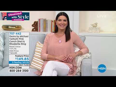 Gems by Michael Valitutti TwoTone Pink Conch Shell and R...