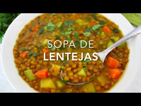 SOPA DE LENTEJAS CON VERDURAS (muy deliciosa & saludable) - Recetas fáciles Pizca de Sabor