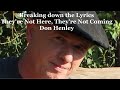 Breaking down the Lyrics - They're Not Here, They're Not Coming - Don Henley