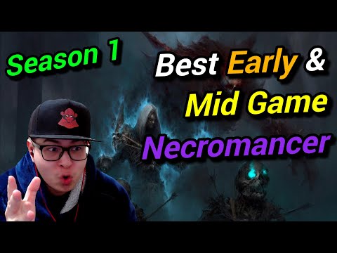 Diablo 4 - Season 1- Best Necromancer Leveling Build - Early & Mid Game   Lvl 1 to 50 - FULL GUIDE