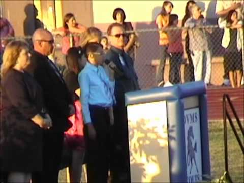 Cameron Nelson sings National Anthem at DVMS 8th Grade Promotion 5 25 2011