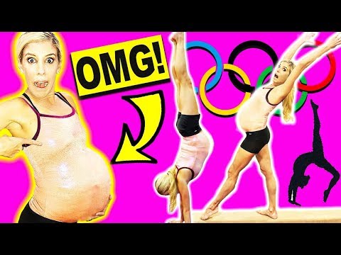 TRYING GYMNASTICS WHILE PREGNANT TRUTH OR DARE CHALLENGE!!
