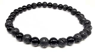 Minerální náramek onyx, lávový kámen - CHARISMA - muž