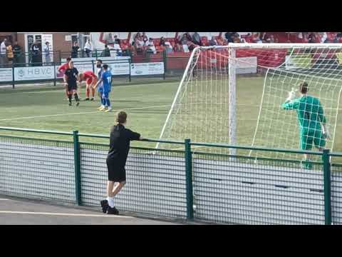 Redditch United 1 v Leamington 0. From a free kick , a deft header into top corner!