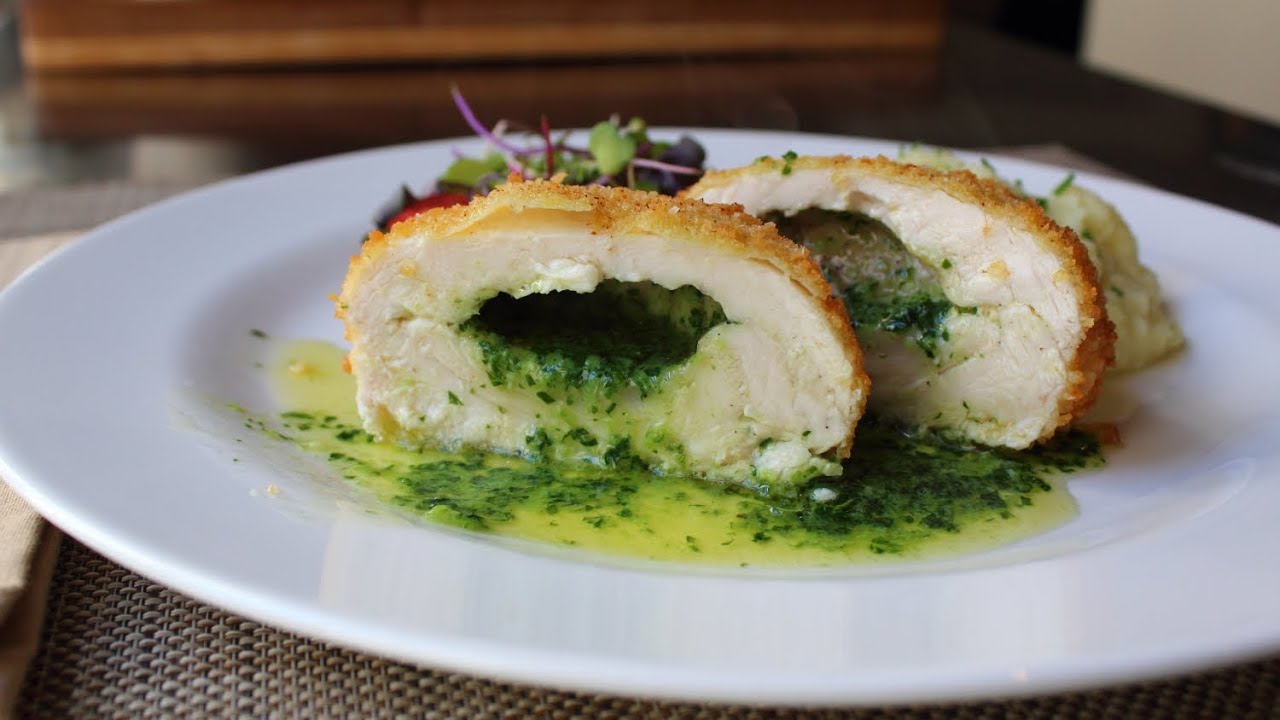 Watch video Chicken Kiev - Crispy Chicken Breast Stuffed with Garlic Butter Sauce - How to Make Chicken Kiev Now Chicken Kiev - Crispy Chicken Breast Stuffed with Garlic Butter Sauce - How to Make Chicken Kiev