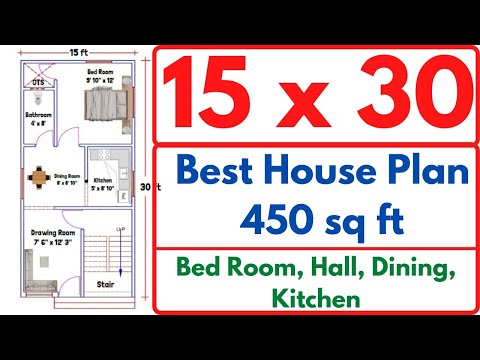 15x30 House Plan 15 x 30 Ghar Ka Naksha Small House Plans Design 450 sq ft house Plans