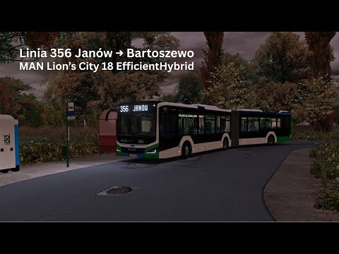 (vZTM) 🚌 OMSI 2 – Linia 356 Janów → Bartoszewo | MAN Lion’s City 18 EfficientHybrid #2135