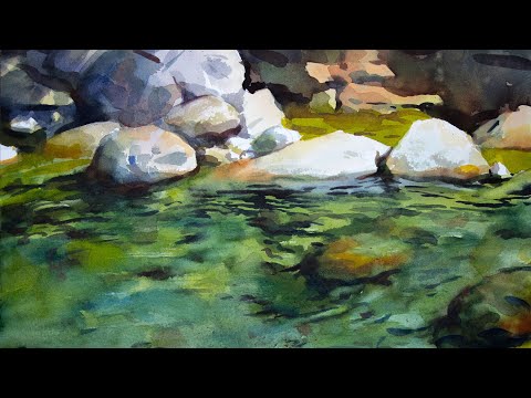 Watercolor Painting a Rocky Stream