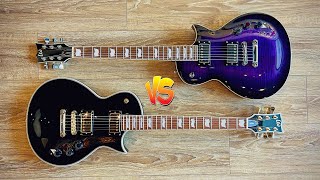 Video thumbnail for Two guitars are never the same - ESP LTD EC-256 Black vs Purple Sunburst Comparison by George V Guitars