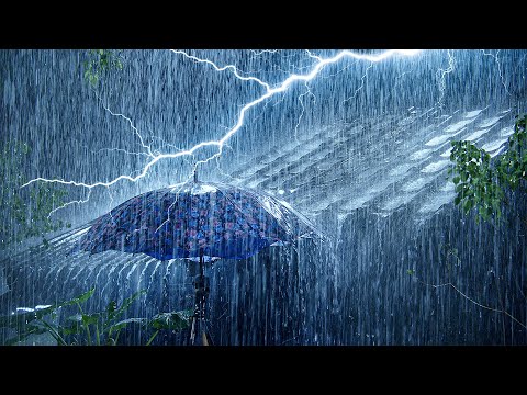 Deep Sleep Instantly in 3 Minutes On Stormy Night | Heavy Rainstorm on Roof & Intense Thunder Sounds
