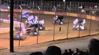 preview picture of video 'Lincoln Speedway 410 and 358 Sprint Car Highlights 9-28-13'