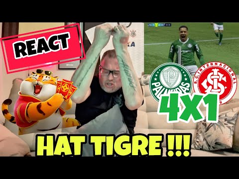 REACT PALMEIRAS 4X1 INTERNACIONAL!!!! HAT TIGRE E BAILE DA PORCADA  !!!