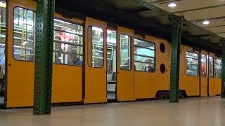 preview picture of video 'Metro in Budapest Linie M1 U-Bahn / Millenniums-U-Bahn- Zug,trainfart,train'