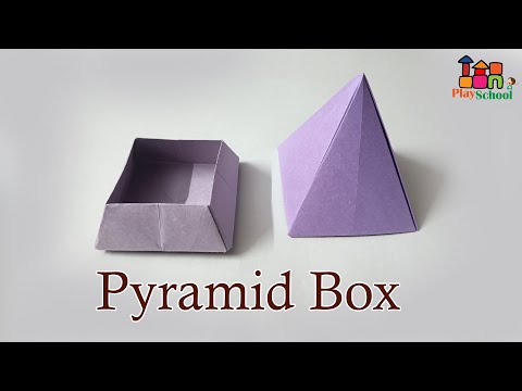 DIY Pyramid Box | Origami Pyramid Box Tutorial | Easy Paper Folding Craft | Play School