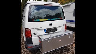 Heckbox, Alu Transportbox auf Anhängerkupplung Bulli Campervan