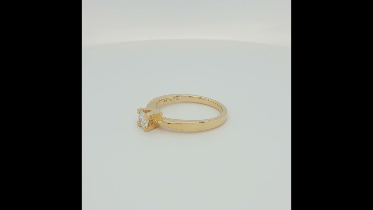 *Kleopatra ring 0,30 H-W/SI 14 kt