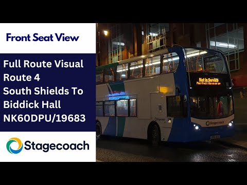 Full Route Visual | Stagecoach NE Bus Route 4 - South Shields to Biddick Hall Return | NK60DPU/19683