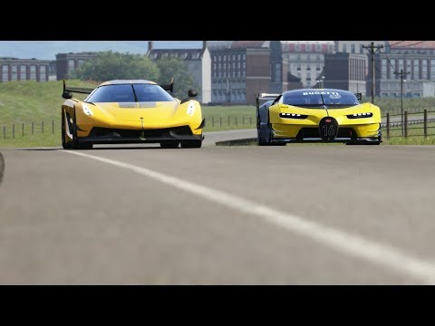 Koenigsegg Jesko vs Bugatti Vision GT ( with fails ) at Highlands