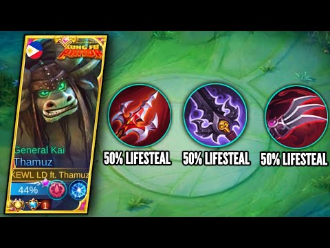 THAMUZ TRIPLE LIFESTEAL COMBO BUILD ( MUST TRY ) | GLOBAL THAMUZ BEST BUILD 2022 - MLBB