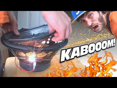 SPEAKER BLOWOUT GOES WRONG... Blowing Up a Ported POLK AUDIO Home Theather Subwoofer on 500 WATTS
