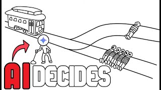 AI Decides on Absurd Trolley Problems
