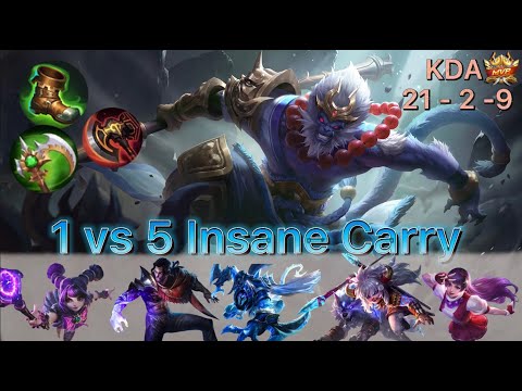 SUN THE MONKEY KING IS UNSTOPPABLE!!! | 1 vs 5 INSANE Carry Gameplay & Best Build | Mobile Legends