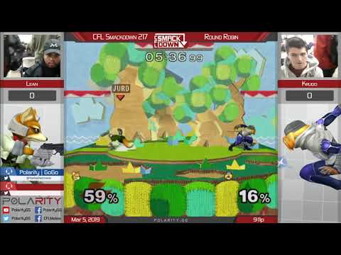 CFL Smackdown 217 Melee - Lean (Fox, Captain Falcon) vs Krudo (Sheik) - Round Robin