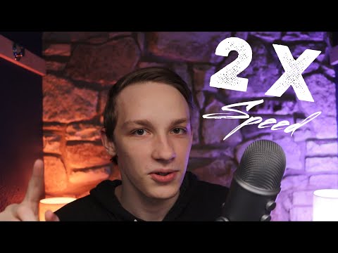 ASMR at 2X speed (fast & aggressive ASMR tapping & mouth sounds)