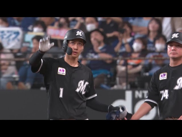 【8回表】取られたら取り返す!! マリーンズ・藤原恭大 ストレートを捉えたレフトへの同点タイムリー!! 2025年7月27日 北海道日本ハムファイターズ 対 千葉ロッテマリーンズ