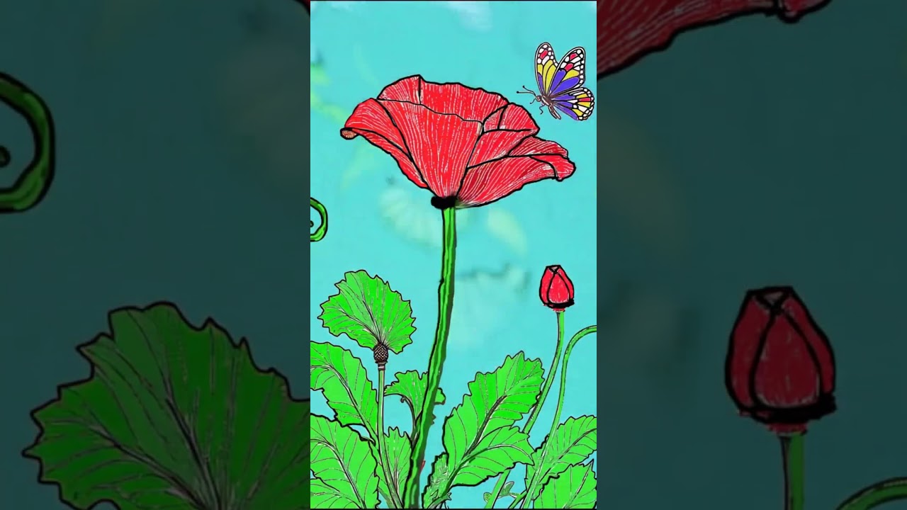 Calming Coloring: Flowers & Butterflies 🦋🌸 Preview #coloring #stressrelief #mindfulness #religion