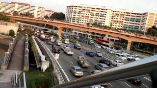 Nice ramp besides stairs for pushing bicycle @ bridge across PIE along Pelton Canal PCN