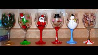 DIY: Hand Painted Wine Glasses - CHRISTMAS EDITION  ♡ Theeasydiy #Crafty
