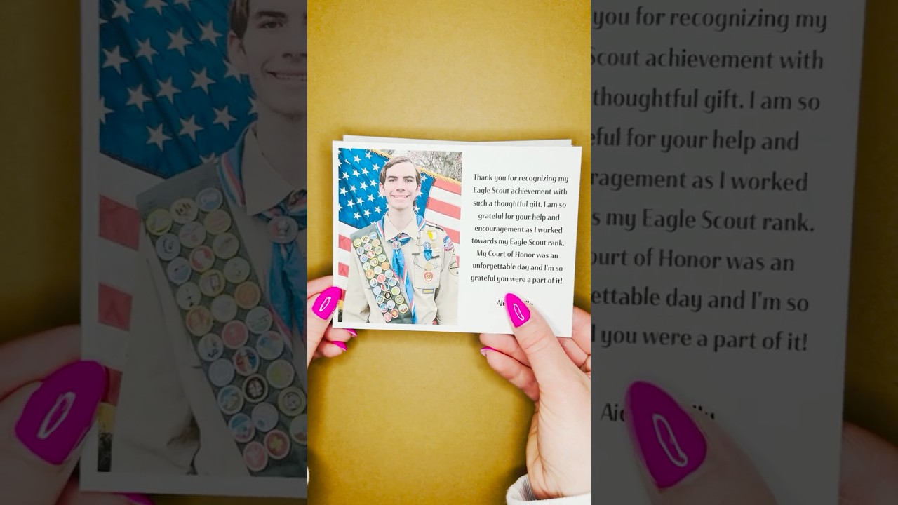 Celebrate the Eagle Scout Journey with Personalized Thank You Cards 🦅✨#eaglescout