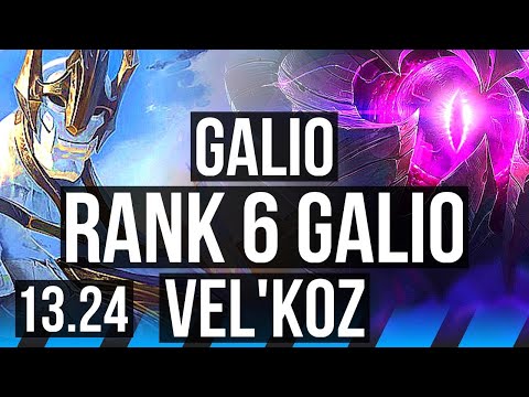 GALIO vs VEL'KOZ (MID) | Rank 6 Galio, 6/2/11 | JP Master | 13.24