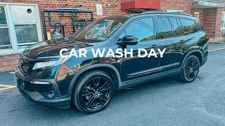 Family Car Wash Day! Mom's SUV Car | Car Wash Vlog | Honda Pilot- Black Edition