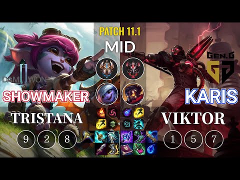 DWG Showmaker Tristana vs GEN Karis Viktor Mid - KR Patch 11.1