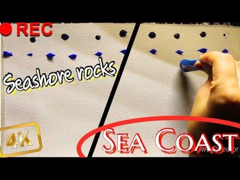 Seashore Rocks Seascape painting / Acrylic painting / #51 #dreamartchannel #acrylic