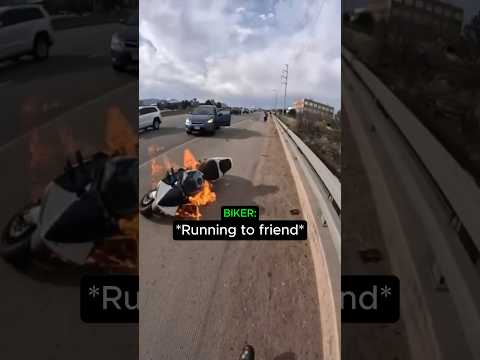 Biker Bursts Into FLAMES Mid Ride 😳