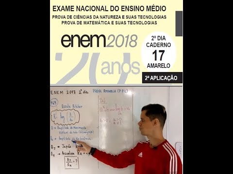 Aplicação de Logaritmos - Questão 169  ENEM 2018  PPL